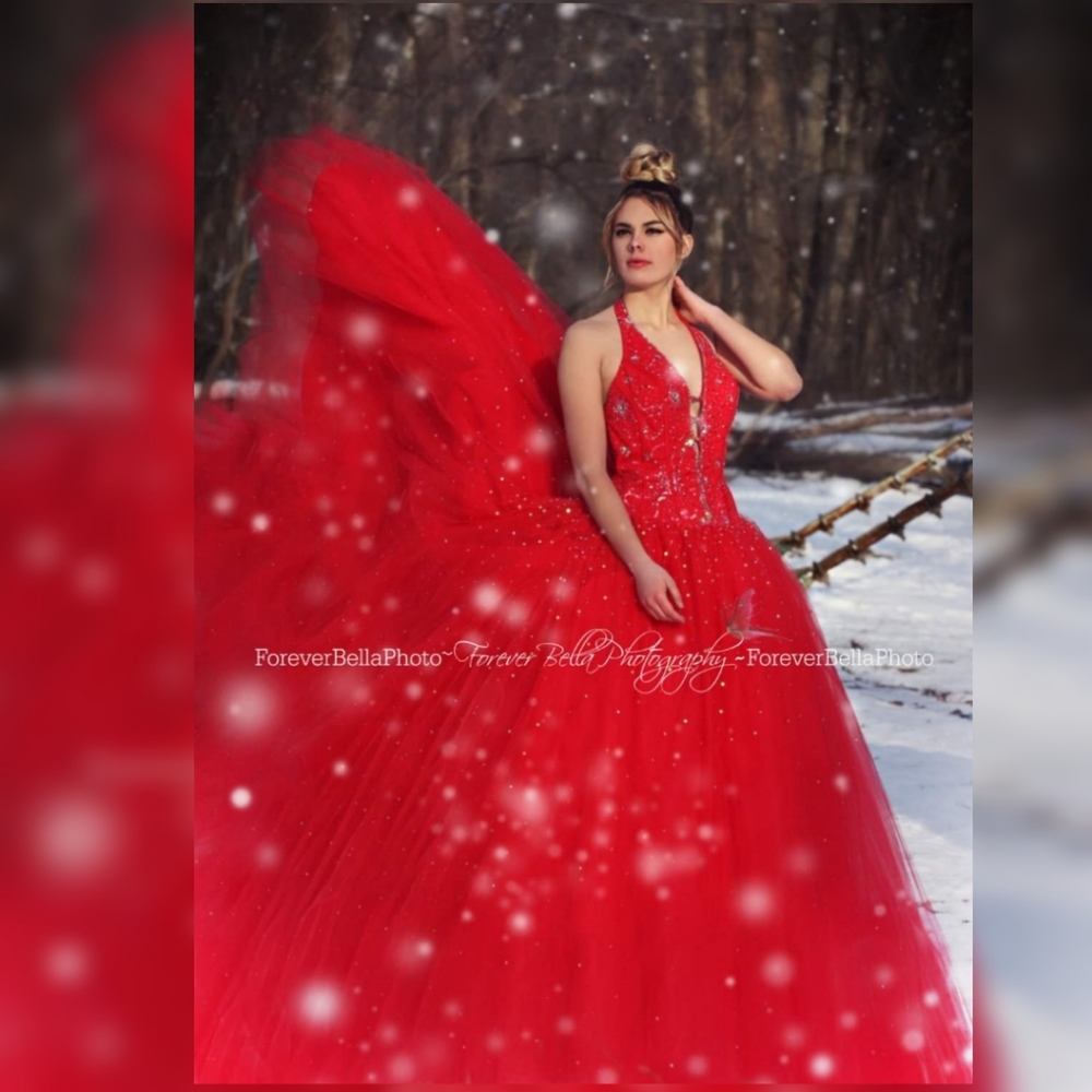 Red Full ballgown prom, hoco